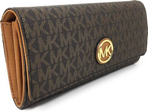 michael kors brown acorn wallet|designer brown leather wallet.